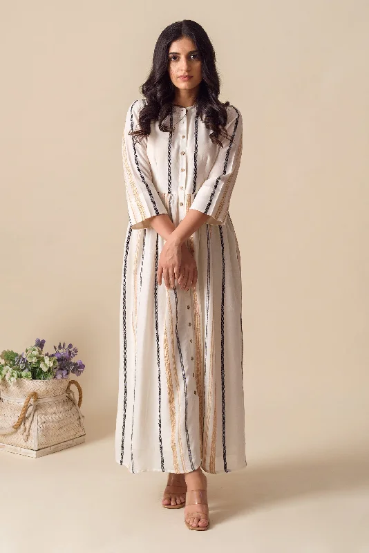 KHADI WEAVE BUTTON DOWN DRESS