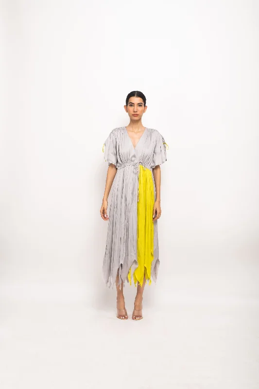 Grey-Neon Angrakha Dress