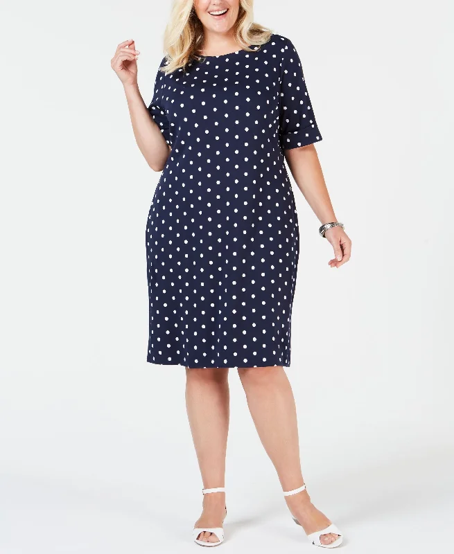 Karen Scott Plus Size Polka Dot Shift Dress