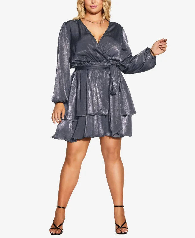 Trendy Plus Size Twisted Ruffle Dress