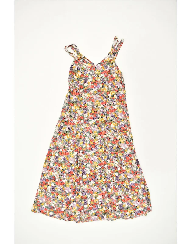 VINTAGE Womens A-Line Dress UK 10 Small Multicoloured Floral