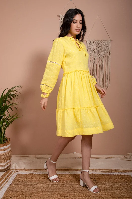 SIM LINEN YELLOW DRESS
