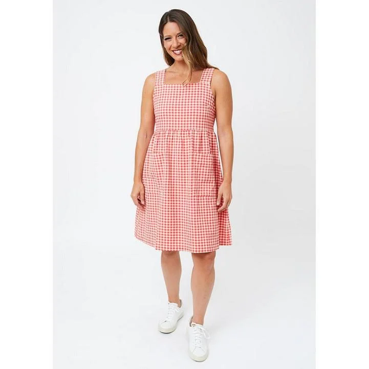 BILLIE CHERRY GINGHAM JUMPER DRESS