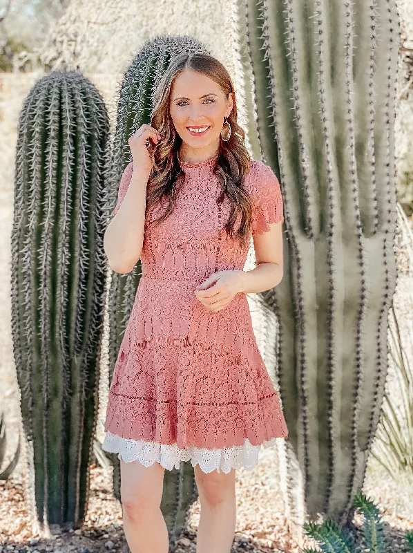 (5 colors!) Blu Pepper Brand: Classy Lace Trim Dress