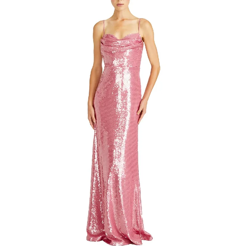 Womens Cowl Neck Full Length Evening Dress