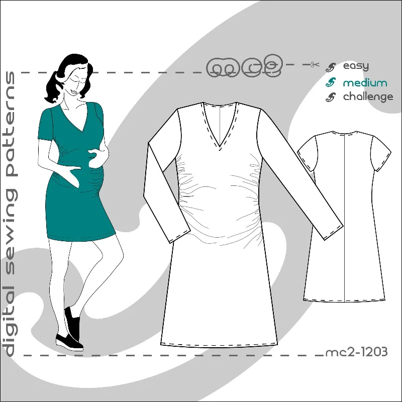 Maternity Draped-Front A-Line Dress