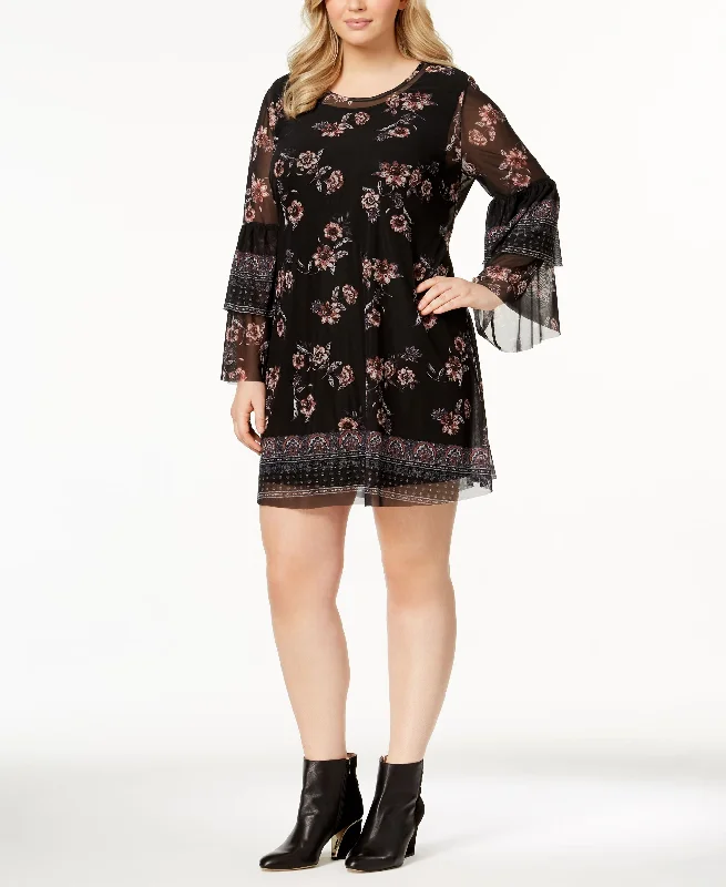 Style & Co Plus Size Printed Mesh Dress