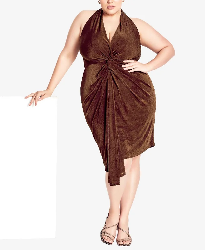 Trendy Plus Size Halter Twist Dress