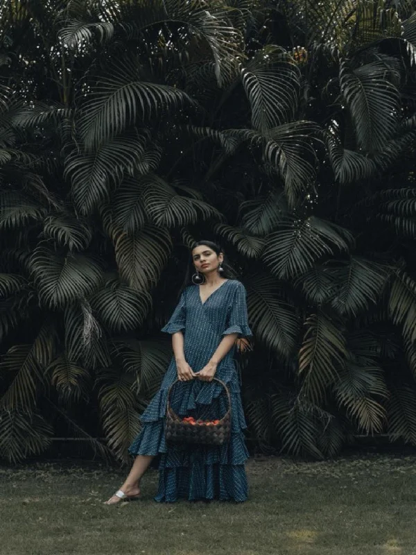 LONG RUFFLE DRESS