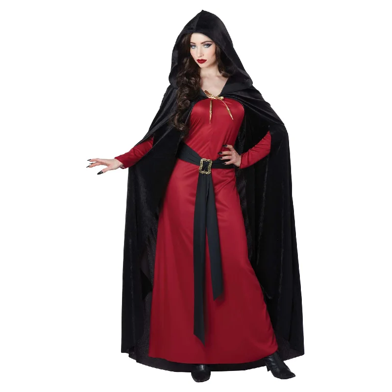 Dark Fairytale Sorceress Costume for Adults, Red Dress