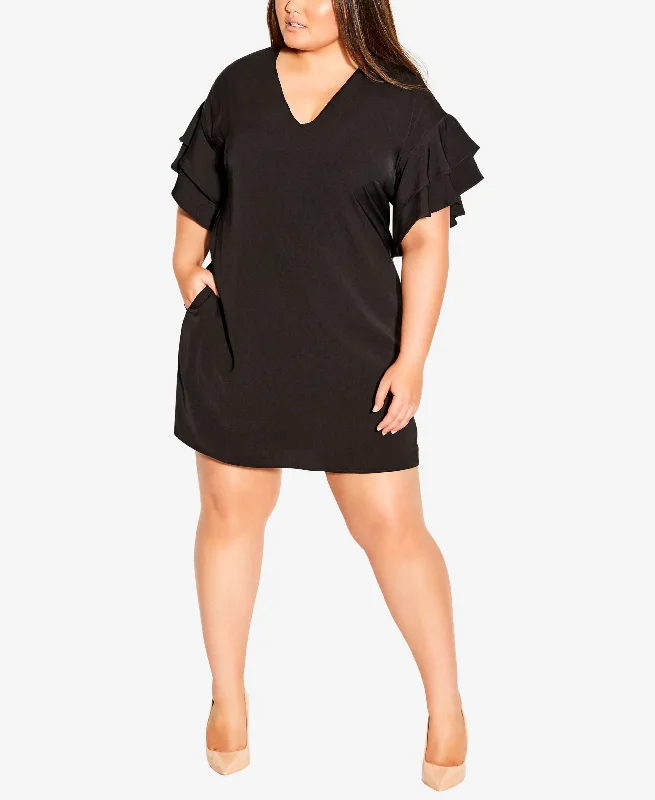 City Chic Double Frill A-Line Dress