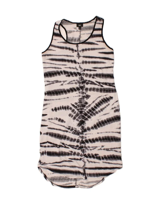 MOSSIMO Womens Abstract Pattern Sleeveless Basic Dress UK 16 Large White