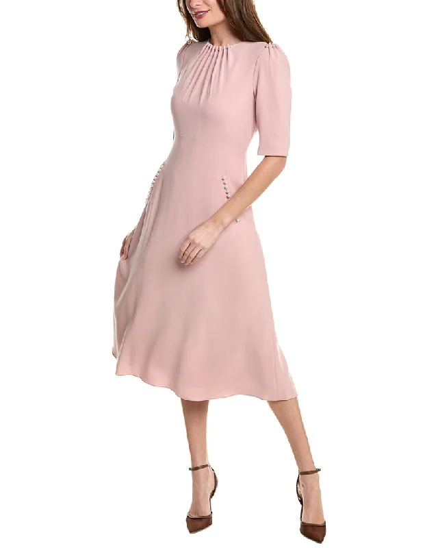 Teri Jon By Rickie Freeman Crepe Pearl Trim Sheath Dress