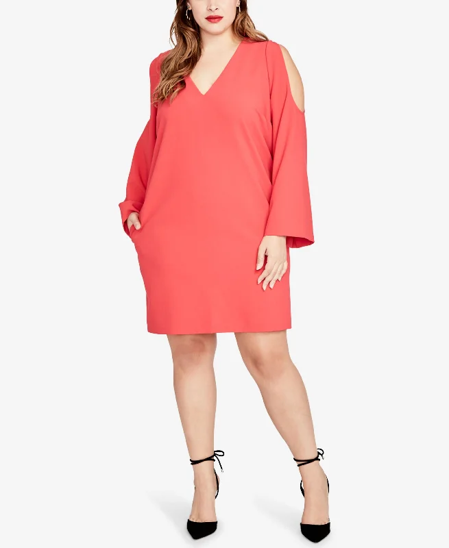 Rachel Rachel Roy Trendy Plus Size Cold Shoulder Shift Dress