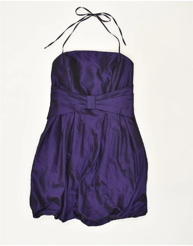 YOUR SIXTH SENSE Womens Halter Dress IT 42 Medium Purple Acetate