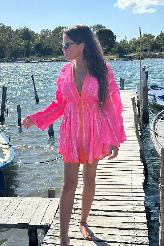 OLYMPIA LUREX STRIPE DRESS
