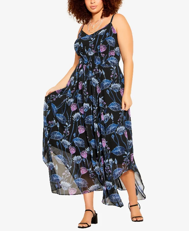 Trendy Plus Size Water Vine Dress