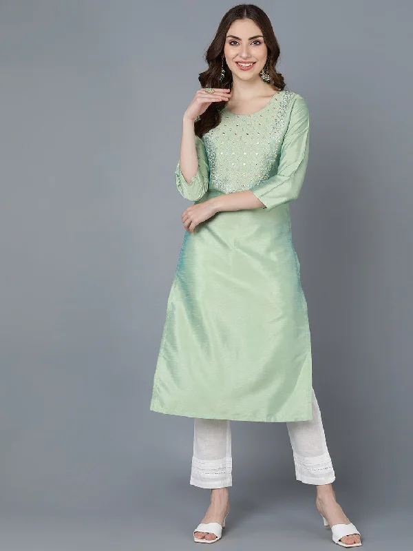 Women's Ahika Poly Silk Embroidered Dresse - Ahika