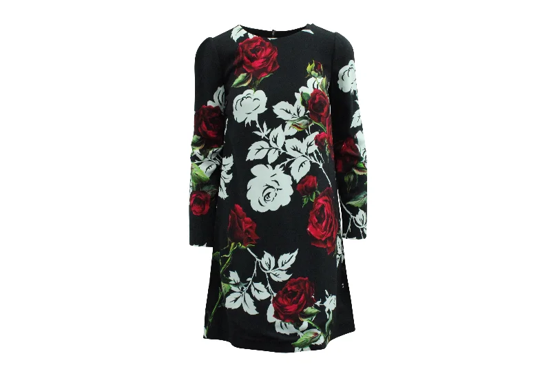Dolce & Gabbana Floral Dress in Black Viscose
