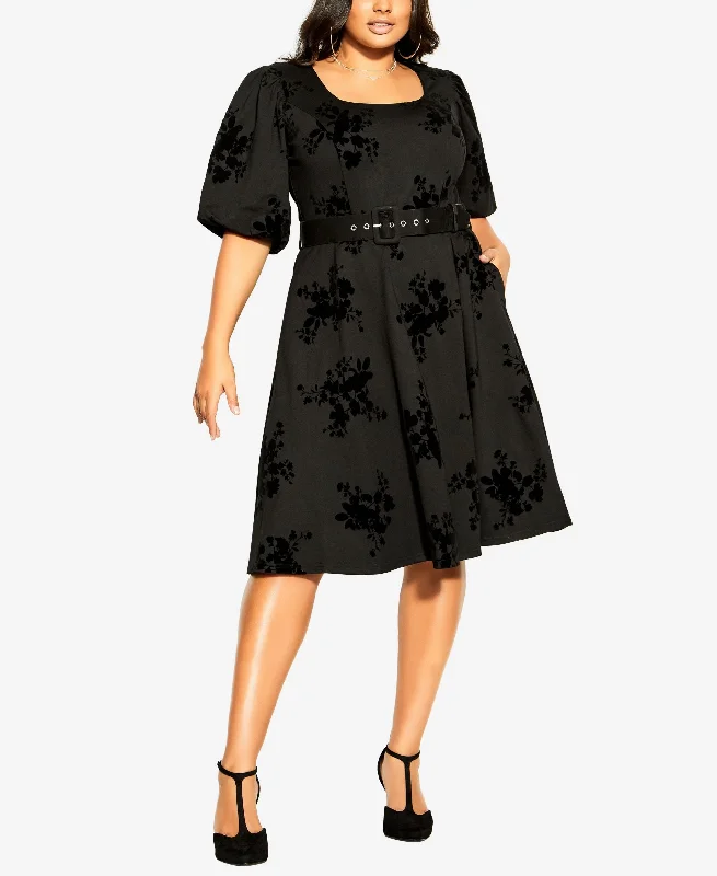 City Chic Trendy Plus Size Wild Heart Scoop Neck Dress