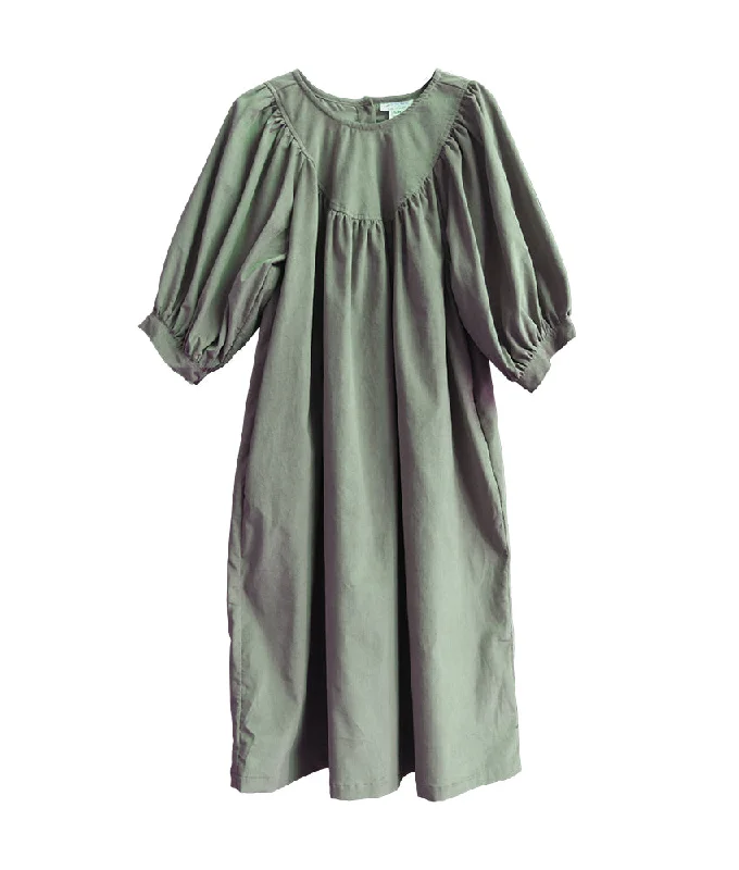 Brienne Dress in Sage Corduroy