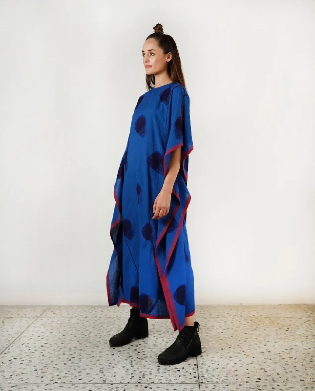 BLUE FLUID MOON KAFTAN DRESS