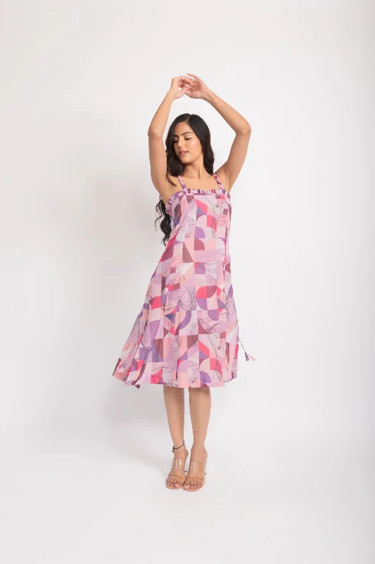 GAIA RUFFLE STRAPPY DRESS