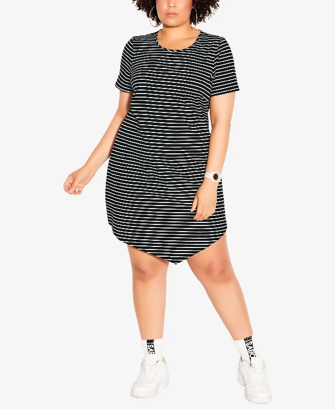 City Chic Trendy Plus Size Laid Back Stripe Dress