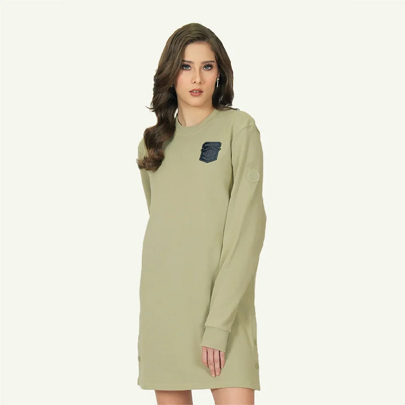 SWEAT DRESS AVN PATCHES WOMEN'S DRESS -  EUCALIPTUS