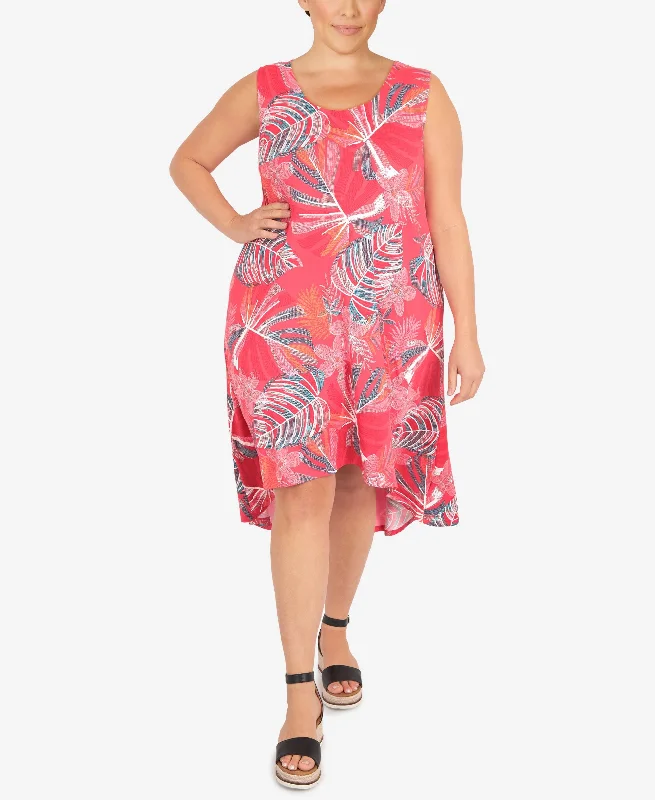 Plus Size Tropical Jungle Print Dress