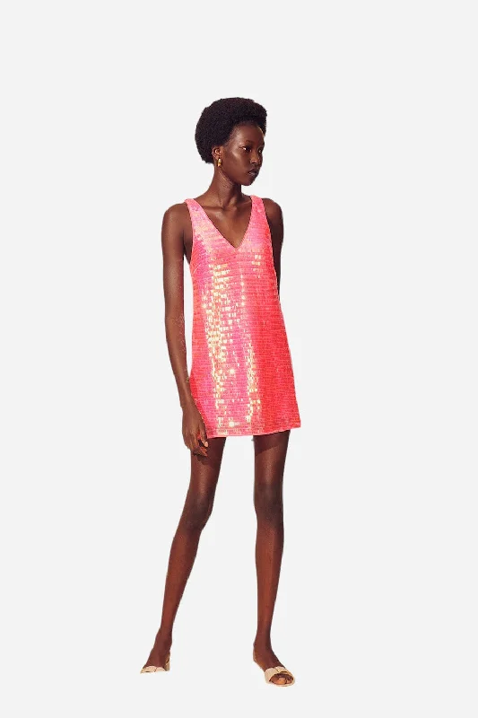 Saylor Dorah Mini Dress in Fringe Sequin Trendy Tulle Mini Dress