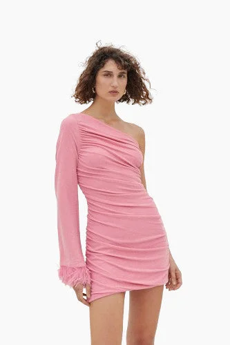 Saylor Grenadine Mini Dress in Raspberry Comfortable Casual Mini Dress