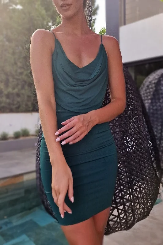 Meaghan Mini Dress | Forest Green Chic Bohemian Mini Dress