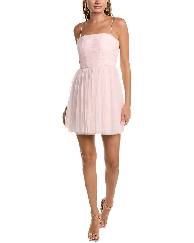 ML Monique Lhuillier Tulle Mini Dress Trendy Mesh Mini Dress