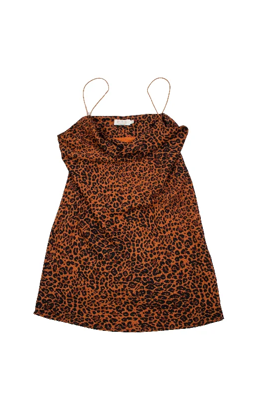 PIA - Leopard Print Mini Dress Fashionable Mini Dress with Pockets