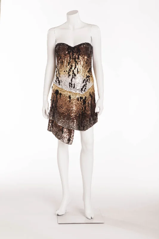 Roberto Cavalli - New with Tags Tiger Print Sequin Mini Dress - IT 42 Chic Pleated Mini Dress Roberto Cavalli - New with Tags Tiger Print Sequin Mini Dress - IT 42 Chic Pleated Mini Dress