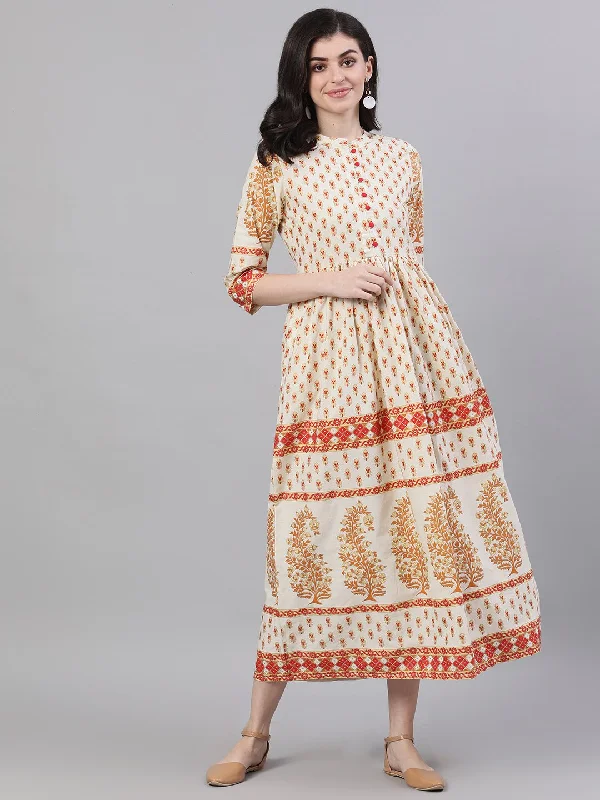 Women's White Ethnic Motifs Printed Mandarin Collar Cotton Maxi Dress - Nayo Clothing Comfortable Satin Maxi Dress Women's White Ethnic Motifs Printed Mandarin Collar Cotton Maxi Dress - Nayo Clothing Comfortable Satin Maxi Dress