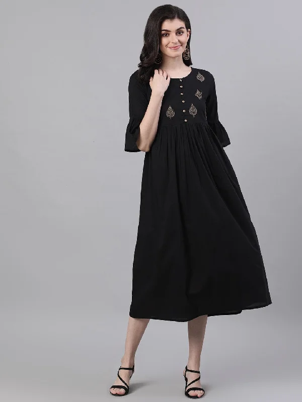 Women's Black Solid Solid Round Neck Cotton Maxi Dress - Nayo Clothing Classic Strapless Maxi Dress Women's Black Solid Solid Round Neck Cotton Maxi Dress - Nayo Clothing Classic Strapless Maxi Dress