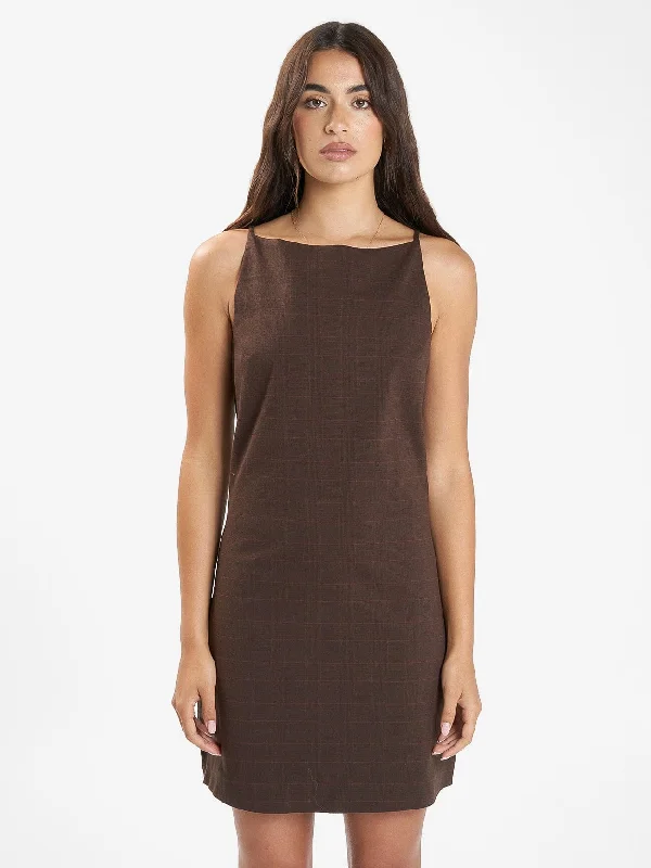 Alessia Mini Dress - Burnt Chestnut Comfortable Wrap Mini Dress