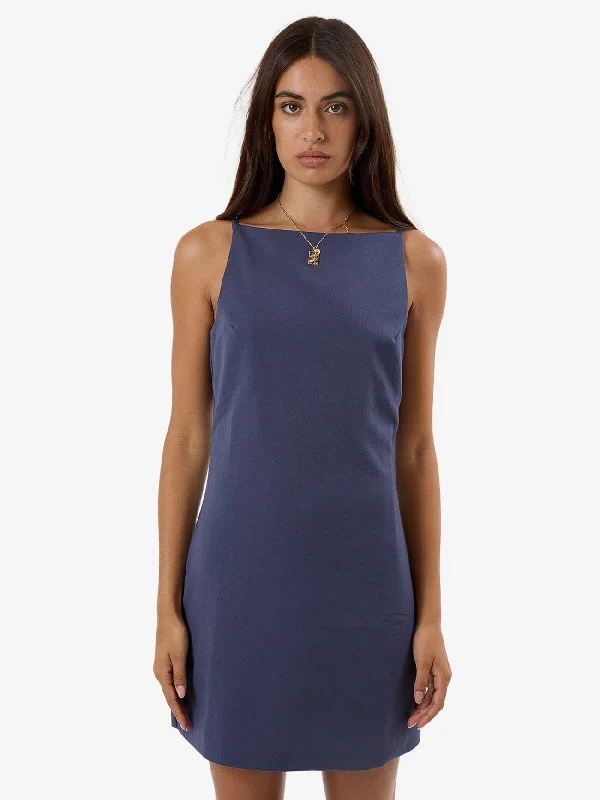 Alessia Mini Dress - Folkstone Grey Cozy Knitted Mini Dress