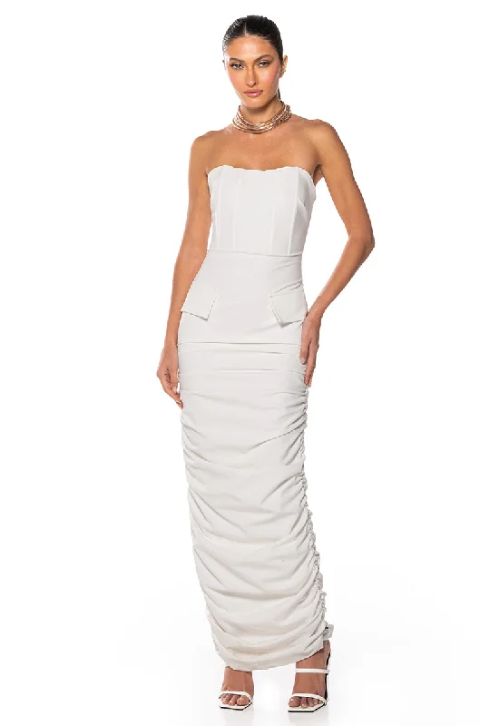 ASH STRAPLESS CARGO MAXI DRESS Comfortable Flowy Maxi Dress