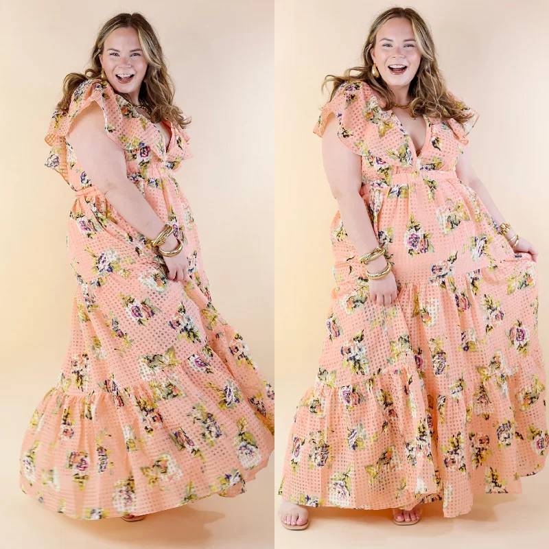 BuddyLove | Cece Flutter Sleeve Maxi Dress in Irish Rose (Pink) Comfortable Pleated Maxi Dress BuddyLove | Cece Flutter Sleeve Maxi Dress in Irish Rose (Pink) Comfortable Pleated Maxi Dress