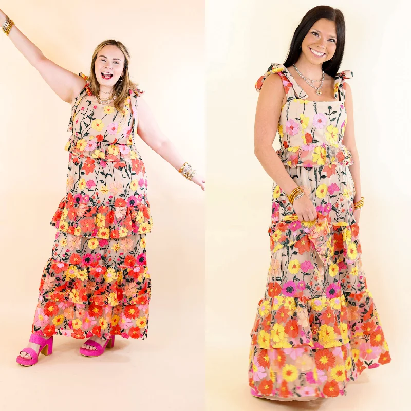 BuddyLove | Edie Tie-Shoulder Maxi Dress in Unconditional Trendy Satin Maxi Dress