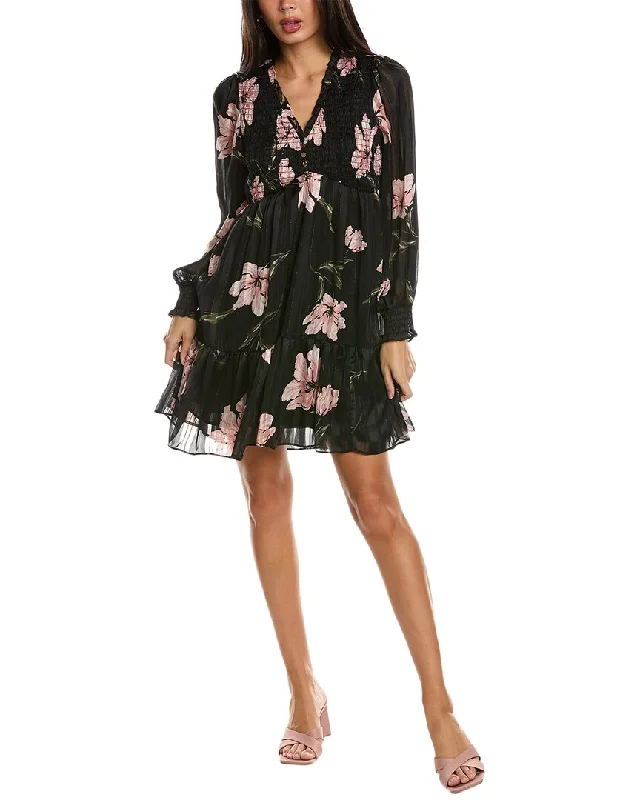 CeCe Smocked Mini Dress Fashionable Denim Mini Dress