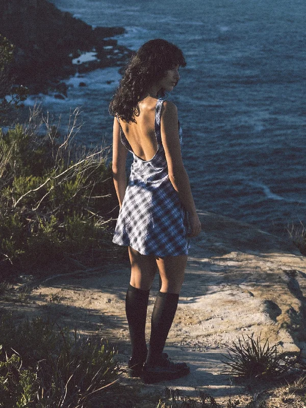 Friendly Service Xavier Bias Mini Dress - Iceberg Elegant Velvet Mini Dress