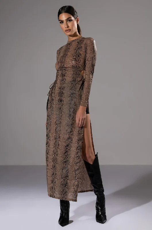 INTRODUCE ME SIDE SLIT MAXI DRESS Cozy Ribbed Maxi Dress