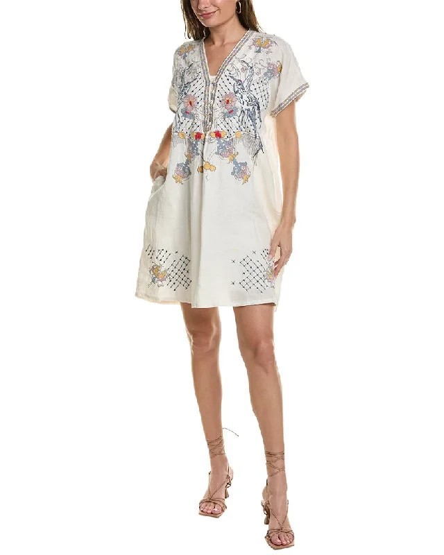 Johnny Was Zippy Linen Mini Dress Trendy A-Line Mini Dress