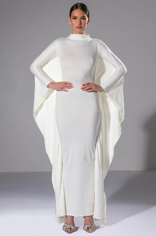 LIKE A STATUE BUTTERFLY SLEEVE MAXI DRESS Chic Sleeveless Maxi Dress