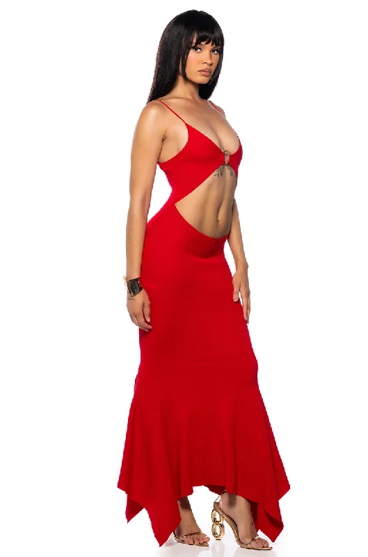 LOOKING FOR FUN KNIT MAXI DRESS Cozy Maxi Dress with Slit
