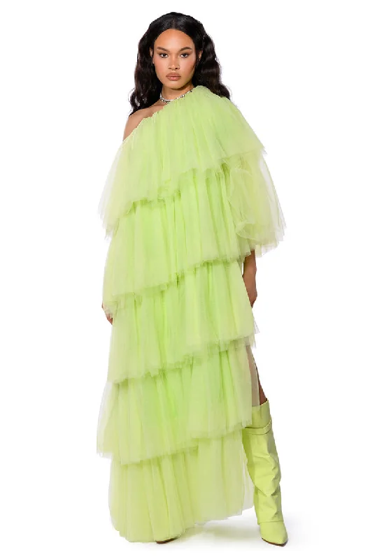 MIA ASYMMETRICAL LAYERED MAXI DRESS Fashionable Chiffon Maxi Dress